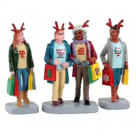 Shopping natalizio per ragazze - Girls Christmas Shopping Trip Set Of 3 - Lemax 12026 - Il patio store