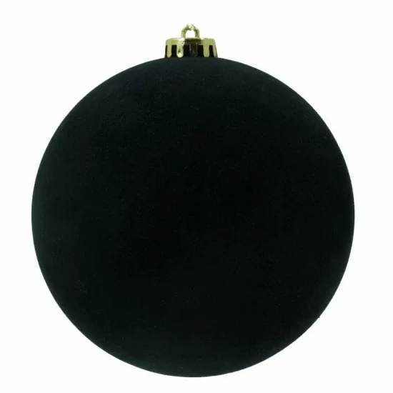 Box 3 palle di Natale in plastica e velluto colore nero Ø15cm - Il patio store