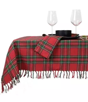 Tovaglia Xmas tartan 150x300cm rossa - ul8501055re - Il patio store