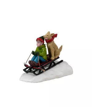 Lemax 42351 Doggone Downhill Sledding - Il patio store