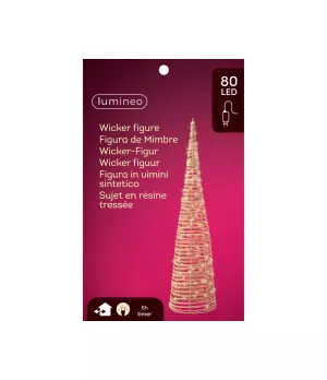 Albero di Natale luminoso in vimini sintetico 80 MicroLED luce bianca - ksd 493686 - Il Patio store