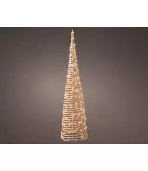 Albero di Natale luminoso in vimini sintetico 80 MicroLED luce bianca - ksd 493686 - Il Patio store