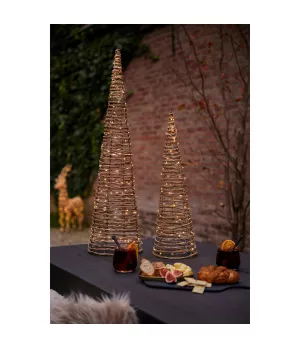 Albero di Natale luminoso in vimini sintetico 80 MicroLED luce bianca - ksd 493686 - Il Patio store